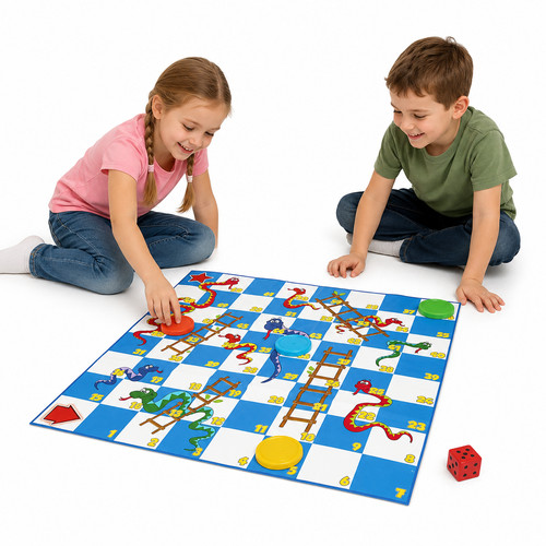 Giant snakes ladders board - &,