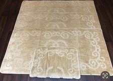 ROMANY GYPSY WASHABLES NON SLIP SETS OF 4 MATS MATS-RUGS BEIGE 66X110CM X