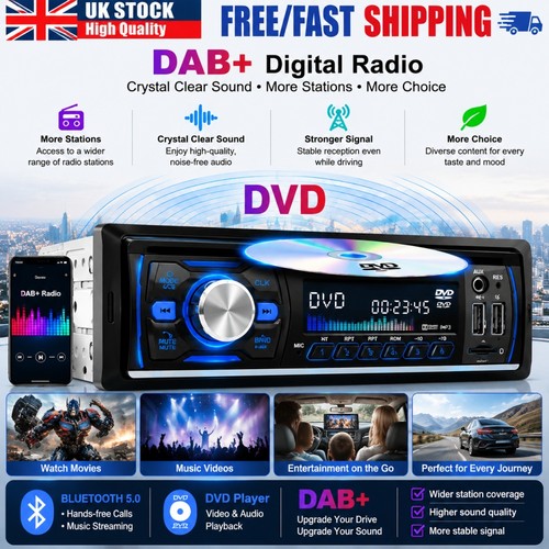 Dab dvd single din - dab+, car
