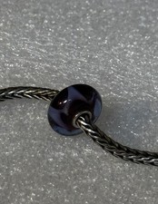 Trollbeads retired Purple Wave Glass Bead TGLBE-10112