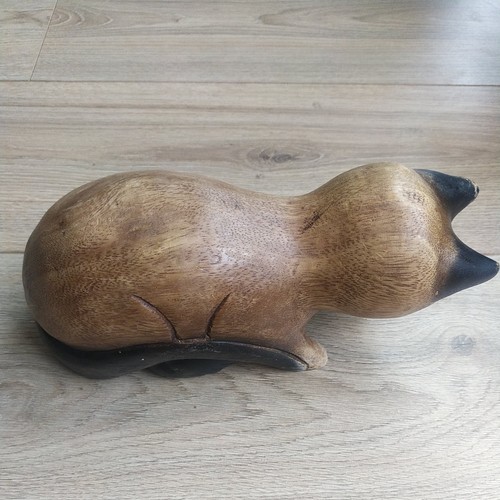 Vintage wooden siamese cat - vintage,