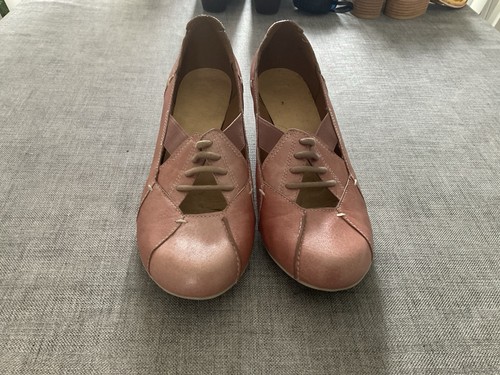 Clarks leather wedge shoes - wedge,