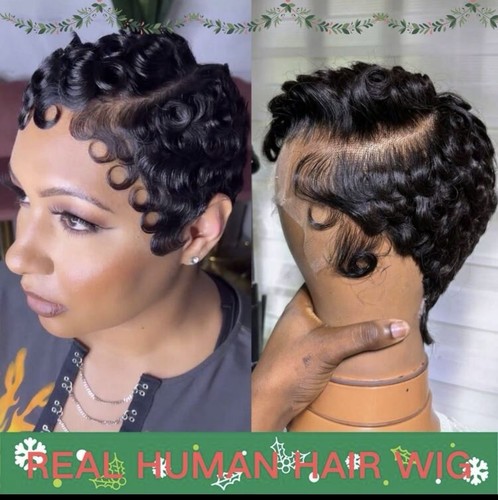 Women curly black - black, lace