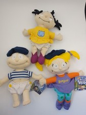 3x Rugrats In Paris 8" Soft Toy Plush Doll With Tags, Tommy, Angelica, Kimi