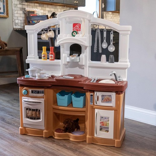 Kids play kitchen brown - play,