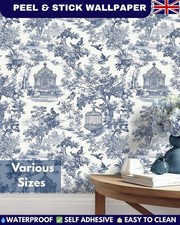 Blue Toile Wallpaper French