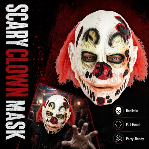 Scary clown mask halloween - scary,