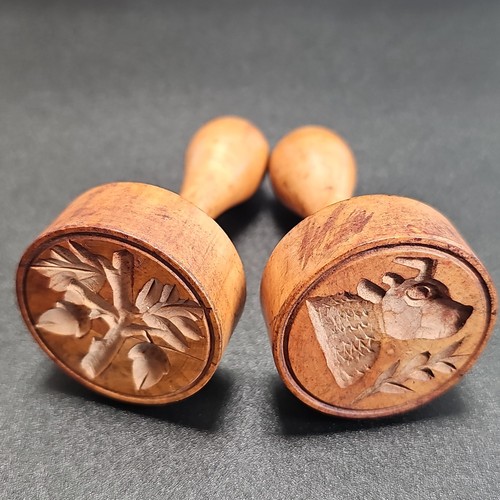 Antique wood butter - 2, stamps