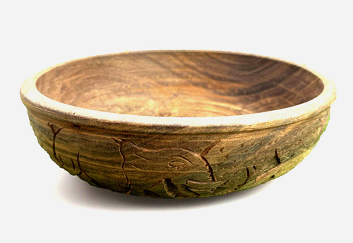 Wooden african fruit bowl - wooden, hand