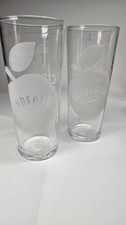 SANDFORD ORCHARDS Devonshire Cyder Pint Cider Glasses Pair Pub Bar