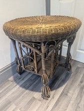 Mid Century Wicker Table With