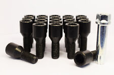 20 x M14 x 1.5, 28mm Thread, Tuner Bolts with Key (Black)