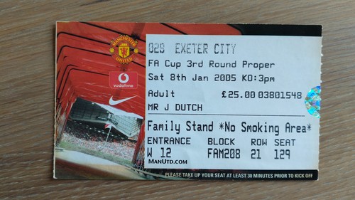 Ticket 2005 manchester united - ticket,