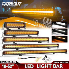 10" 22" 32" 42" 52" Led Spot Light Bar Amber White DRL Park Light Dual Function