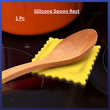 Fun Ravioli Silicone Spoon Rest Kitchen yellow bendable