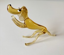 Vintage Murano Amber Dog Hand