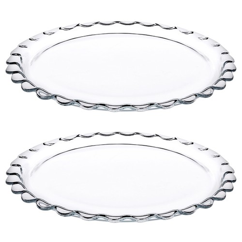 26cm large round clear - clear, glass