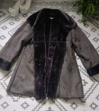 Smart Soft Grey Suede fur shearling Style  Coat 16 18 XL  