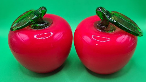 Pair glass red apple - of,