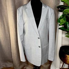 Giorgio Armani G Line Collection Men’s Blazer  Size 44L Gray Window pane Jacket
