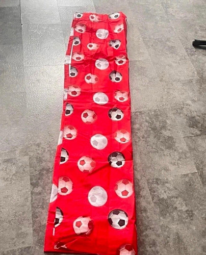 Red football curtains
