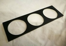 SINGLE DIN RADIO GAUGE POD  PANEL  FASCIA PLATE - GLOSS BLACK 3 X 52MM GAUGE