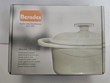 Berndes 20cm 2.4L Cast Iron Round Casserole Dish with Lid - Light Green cb1