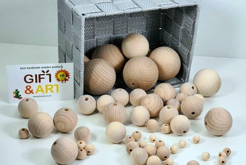 Natural wooden balls beads - balls,