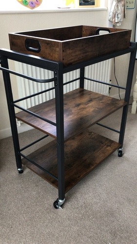 Rustic brown drink trolley - brown,