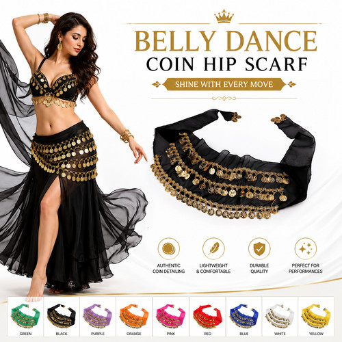 Belly dance costume belt - , skirt