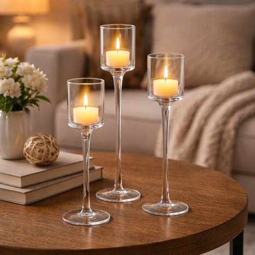 Clear glass tealight holders - tealight,