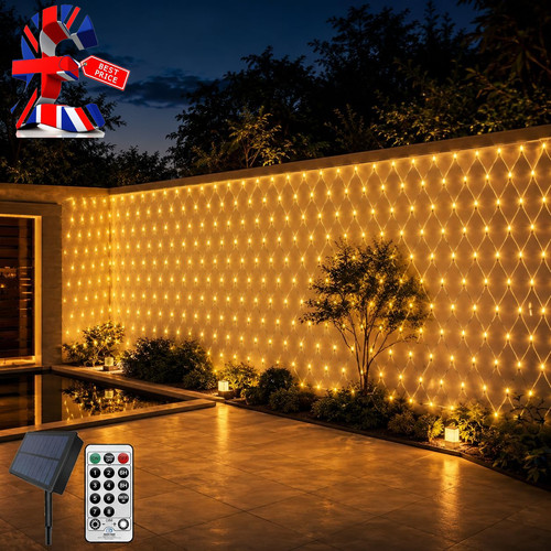 6x2m solar net lights - net,