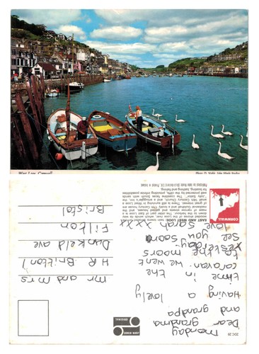 Vintage postcard west looe - vintage,