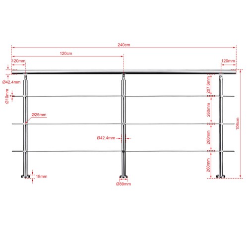 Stainless steel handrail - stainless,