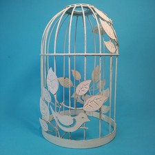 Bird cage style ceiling lampshade cream shabby chic metal Toleware