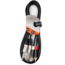 Twin 6.35mm Mono Jack Plug to