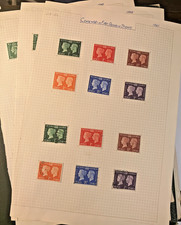 GB STAMPS 3 OLD ALBUM PAGES