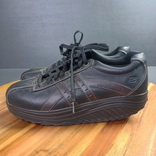 Skechers Shape Ups Leather Fitness Training Shoes 50877 Men’s Sz 12 Black