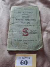 Vintage Singer Sewing Machine Instruction Books For No. 66 Model 