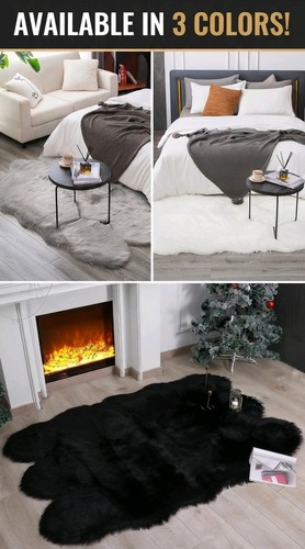 Faux sheepskin rug 160x130cm - faux,