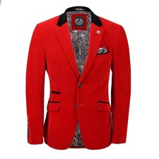 Mens Red Velvet Vintage Suit