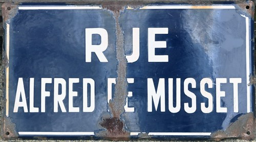Old blue french enamel street - blue,