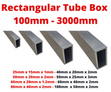 ALUMINIUM RECTANGULAR BOX SECTION Multiple Sizes Length 25mm to 100mm Custom Cut
