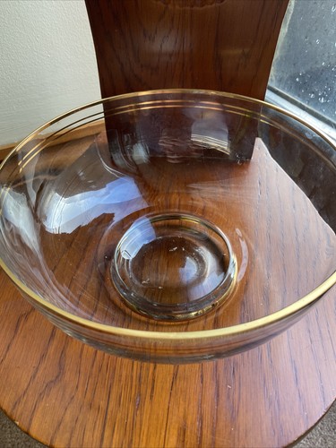 Glass gold gilded rim 20cm