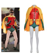 Cosplay Teen Titans Robin Cloak Top Shorts Costumes Halloween Superhero Suits