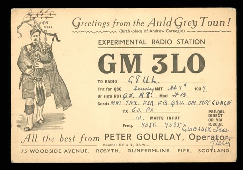 Qsl card radio scotland gm3lo - radio,