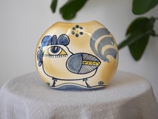 Portuguese Pottery Vase Flat