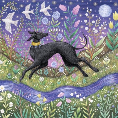Running free dog art - art, blank