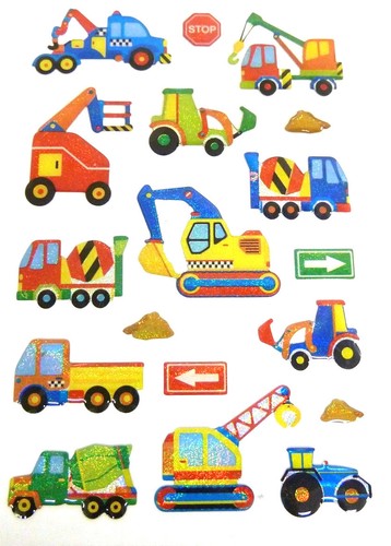 Digger construction stickers - construction,