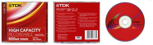 Tdk r90 high capacity 800mb - tdk, cd-r90